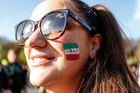 Iranians demonstrate in Berlin to support the protests in Iran. The demonstration was called by the