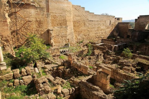 Roman archaeological site in the Alcazar de los Reyes Cristianos, Alcazar, Cordoba, Spain, Europe