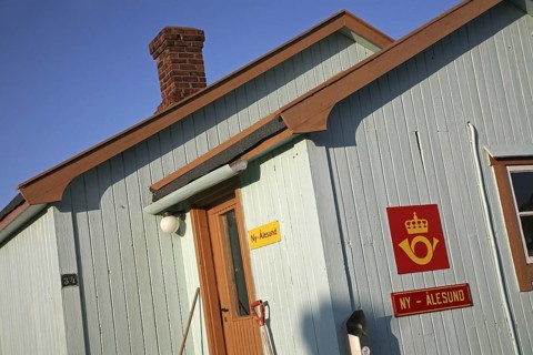 World's northern-most post office in Ny Alesund, former mining village on Spitsbergen, Svalbard,