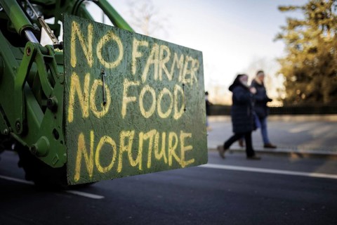 Farmers protest nationwide against the German government's agricultural policy Berlin, 08.01.2024