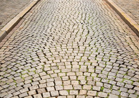 Cobbled street in Maastricht, Limburg province, Netherlands