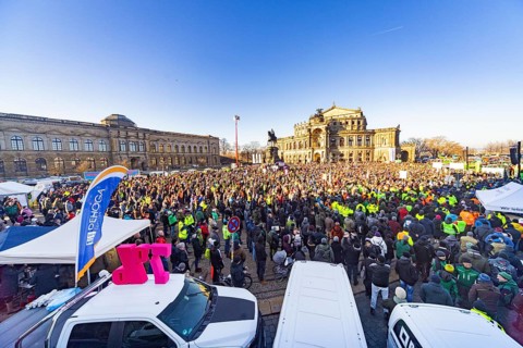 Farmers' protest action, Dresden, Saxony, Germany, Europe