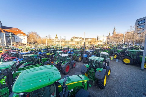 Farmers' protest action, Dresden, Saxony, Germany, Europe