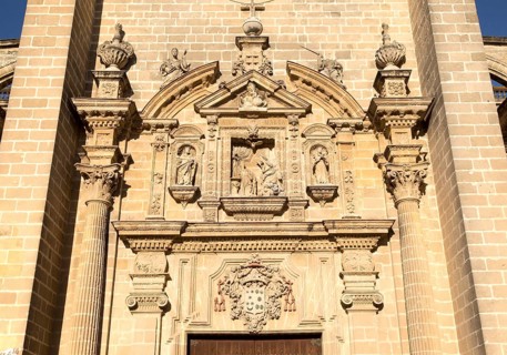 Stonework details of the Cathedral church in Jerez de la Frontera, Cadiz province, Spain, Europe
