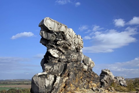 The Mittelsteine near Weddersleben, part of the Teufelsmauer, Devil's Wall, sandstone rock