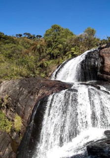 Baker's Falls waterfall, Horton Plains National Park, Central Province, Sri Lanka, Asia