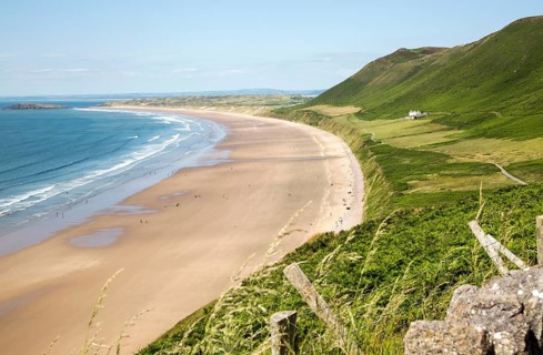 Rhossili beach, Gower peninsula, near Swansea, South Wales, UK