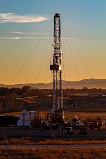 Lochbuie, Colorado, An oil drilling rig northeast of Denver