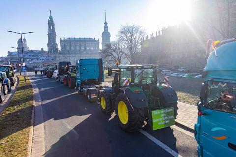 Farmers' protest action, Dresden, Saxony, Germany, Europe