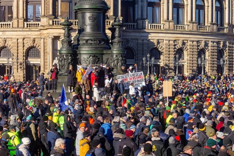 Farmers' protest action, Dresden, Saxony, Germany, Europe