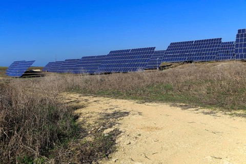 PV solar array at Cordel del Palmar, near Vejer de la Frontera, Cadiz province, Spain, Europe