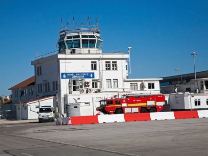 Royal Air Force airport control tower building Gibraltar, British terroritory in southern Europe
