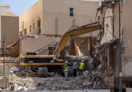Small construction site in the Al Fahidi neighbourhood, Dubai, United Arab Emirates, Asia