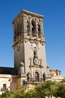 Tower of church Santa Maria de la Asuncion, Plaza del Cabildo, Arcos de la Frontera, Cadiz