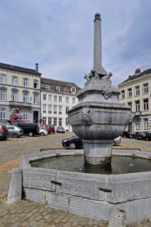 Pillory at the square place Saint-Remacle at Stavelot, Ardennes, Belgium, Europe