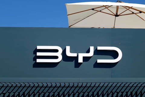 BYD, Chinese electric car manufacturer at the IAA Mobility 2023, Munich, Bavaria, Germany, Europe