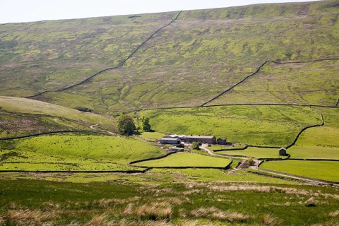 Farmhouse at Duerley Bottom, Sleddale, Yorkshire Dales national park, England, UK