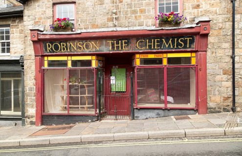 Closed shop in Blaenavon World Heritage town, Torfaen, Monmouthshire, South Wales, UK