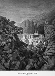 Destruction of the walls of Jericho, Book of Joshua, Chapter 6, chaos, confusion, dead, injured,