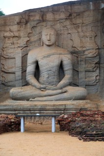 Seated Buddha figure, Gal Viharaya, UNESCO World Heritage Site, the ancient city of Polonnaruwa,