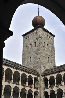 The Stockalper Palace, Stockalperpalast, castle at Brig, Brig-Glis in the Swiss Alps, Valais,