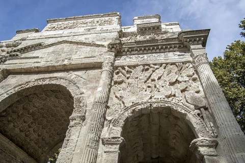 Roman Triumphal Arch of Orange, Arc de triomphe d'Orange, Provence-Alpes-Cote d'Azur, Vaucluse,