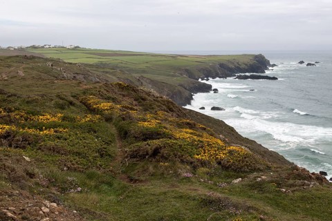 Stormy weather on the Lizard Peninsula coast, Cornwall, England, UK