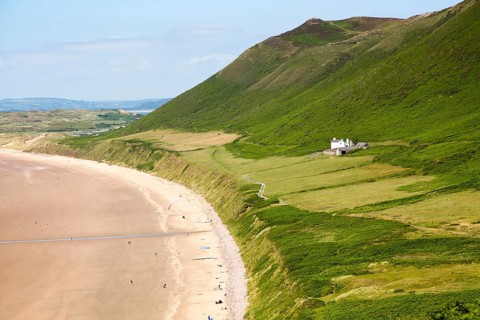 Rhossili beach, Gower peninsula, near Swansea, South Wales, UK