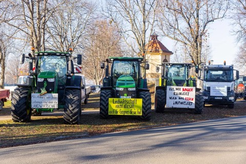 Farmers' protest action, Dresden, Saxony, Germany, Europe