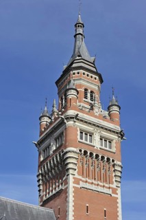 The town hall and belfry at Dunkirk, Dunkerque, Nord-Pas-de-Calais, France, Europe