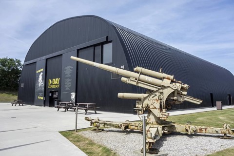 German 88 mm anti-aircraft gun at the D-Day Experience, attraction and WW2 museum at