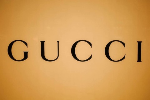 Logo of the luxury fashion brand Gucci, Roermond, Netherlands
