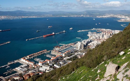 High density modern apartment block housing, Gibraltar, British overseas territory in southern