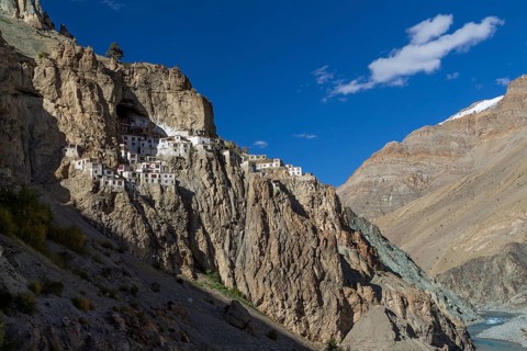 Phugtal Gompa, one of the most spectacularly located Buddhist monasteries of Ladakh, which clings