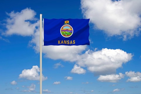 The flag of Kansas, USA, Studio, North America