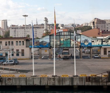 Ferry terminal in the port of Ceuta, Spanish territory in north Africa, Spain, Europe