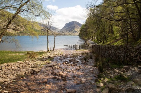 Landscape view of Lake Buttermere, Cumbria, England, UK