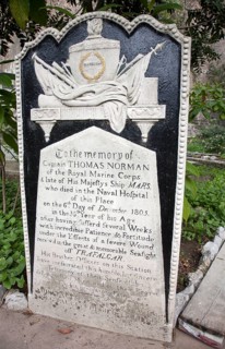 Gravestones in Trafalgar cemetery, Gibraltar, British terroritory in southern Europe, Europe