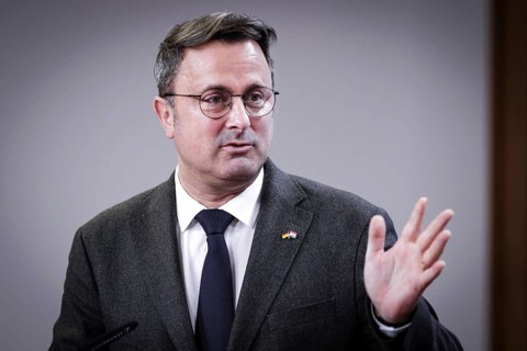 Xavier Bettel, Foreign Minister of the Grand Duchy of Luxembourg, recorded during a press