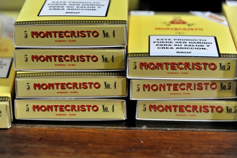 MONTECRISTO No. 5, Cigars, In a tobacco shop, Havana, Cuba, Greater Antilles, Central America,