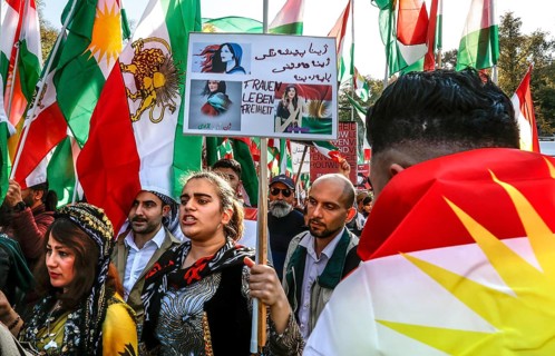 Thousands of Iranians demonstrate in Berlin to support the protests in Iran. The demonstration was
