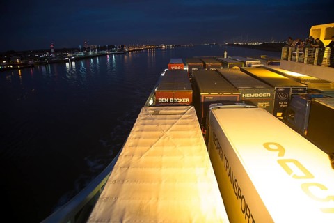 Lorries on Stena Lines ferry, Port of Rotterdam, Hook of Holland, Netherlands
