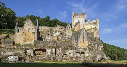 Chateau de Commarque, medieval castle at Les Eyzies-de-Tayac-Sireuil, Dordogne, Aquitaine, France,