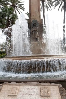 Fountain in Plaza de Espana, Melilla autonomous city state Spanish territory in north Africa,