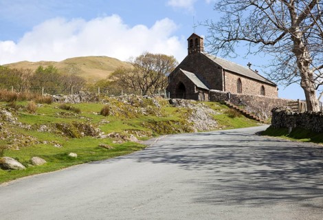 Village church, Buttermere, Cumbria, England, UK