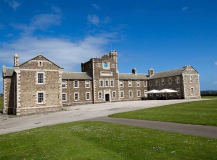 Historic barracks building at Pendennis Castle, Falmouth, Cornwall, England, UK