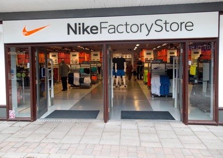 Nike Factory Store, Festival Park shopping centre, Ebbw Vale, Blaenau Gwent, South Wales, UK