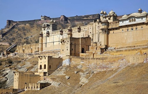 Amer Fort, Amber Fort, palace in red sandstone at Amer near Jaipur, Rajasthan, India, Asia