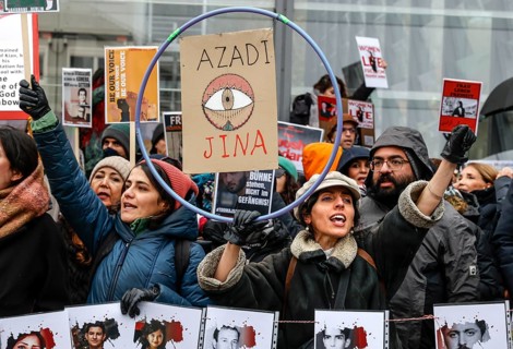 Demonstration in solidarity with the protests in Iran and remembrance of the killing of people by