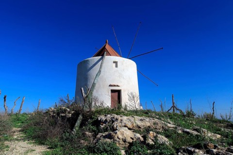 Traditional windmill, Vejer de la Frontera, Cadiz Province, Spain, Europe